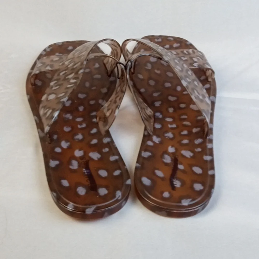 Maurices Brown Leopard Frosted Slide Sandals - Picture 3 of 5